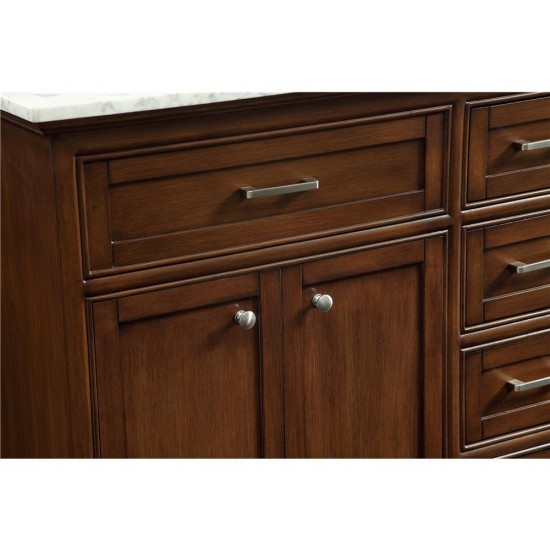 Elegant Decor VF15060DTK Americana 60 in. Double Bathroom Vanity set in Teak