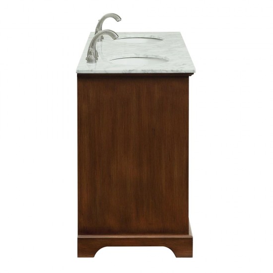 Elegant Decor VF15060DTK Americana 60 in. Double Bathroom Vanity set in Teak