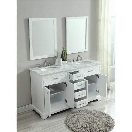 Elegant Decor VF15060DWH Americana 60 in. Double Bathroom Vanity set in White