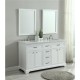 Elegant Decor VF15060DWH Americana 60 in. Double Bathroom Vanity set in White