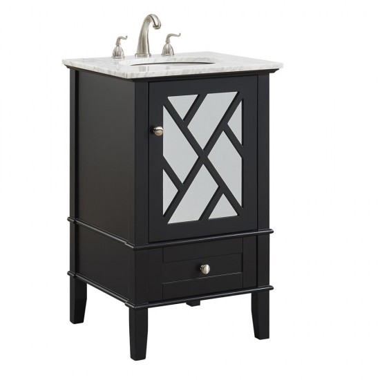 Elegant Lighting VF30221BK Luxe 21 in.Single Bathroom Vanity set in Black