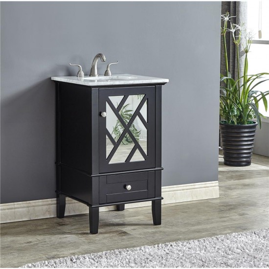 Elegant Lighting VF30221BK Luxe 21 in.Single Bathroom Vanity set in Black