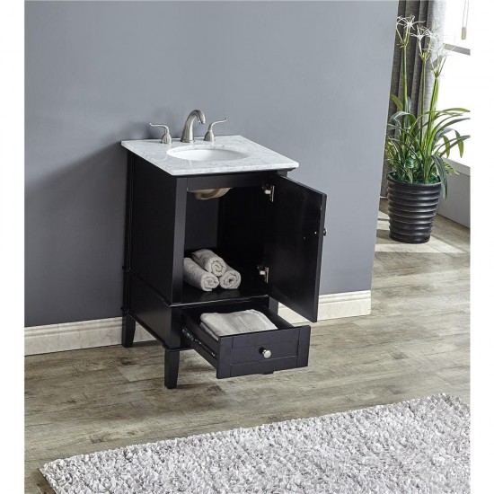 Elegant Lighting VF30221BK Luxe 21 in.Single Bathroom Vanity set in Black