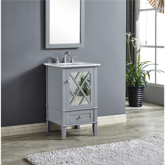 Elegant Lighting VF30221GR Luxe 21 in. Single Bathroom Vanity set in Grey