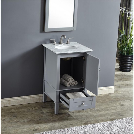 Elegant Lighting VF30221GR Luxe 21 in. Single Bathroom Vanity set in Grey