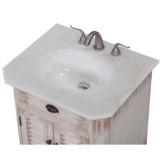 Elegant Lighting VF30326WW Milford 26 in. Single Bathroom Vanity set in White Wash