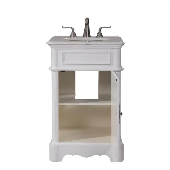 Elegant Lighting VF30421AW Retro 21 in. Single Bathroom Vanity set in Antique White