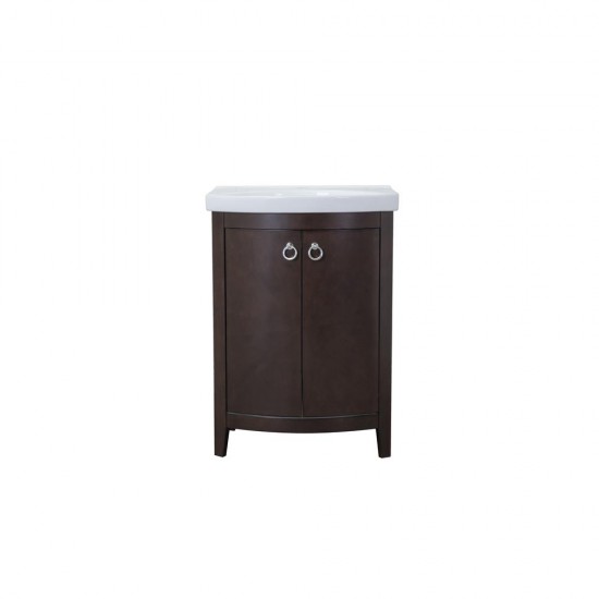 Elegant Lighting VF2104 Cole 2 Doors Cabinet 24 in. x 18 in. x 34 in. in Dark Walnut