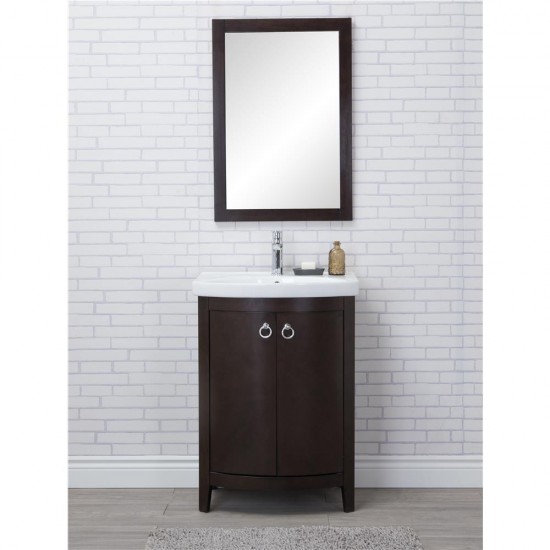 Elegant Lighting VF2104 Cole 2 Doors Cabinet 24 in. x 18 in. x 34 in. in Dark Walnut