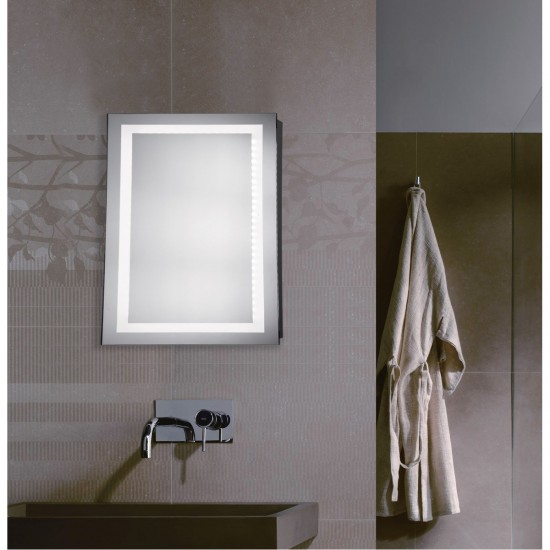 Nova 30 X 20 inch Glossy White Lighted Wall Mirror in 5000K, Dimmable, 5000K, Rectangle, Fog Free