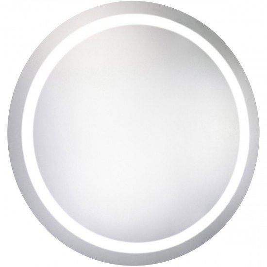 Elegant Lighting MRE-6007 Nova 42 X 42 inch Glossy White Lighted Wall Mirror in 5000K, Dimmable, 5000K, Round, Fog Free
