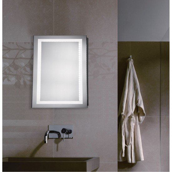 Elegant Lighting MRE-6001 Nova 30 X 20 inch Glossy White Lighted Wall Mirror in 5000K, Dimmable, 5000K, Rectangle, Fog Free