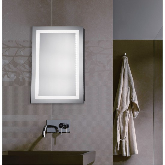 Elegant Lighting MRE-6002 Nova 40 X 20 inch Glossy White Lighted Wall Mirror in 5000K, Dimmable, 5000K, Rectangle, Fog Free