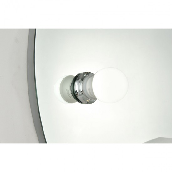 Elegant Lighting MRE8545K Hollywood 28 X 28 inch Silver Lighted Wall Mirror