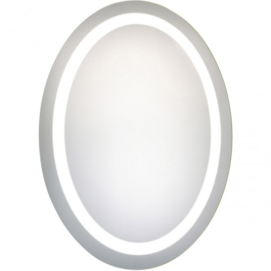 Elegant Lighting MRE-6009 Nova 30 X 23 inch Glossy White Lighted Wall Mirror in 5000K, Dimmable, 5000K, Oval, Fog Free