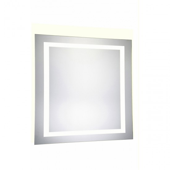 Elegant Lighting MRE-6030 Nova 36 X 36 inch Glossy White Lighted Wall Mirror in 5000K, Square