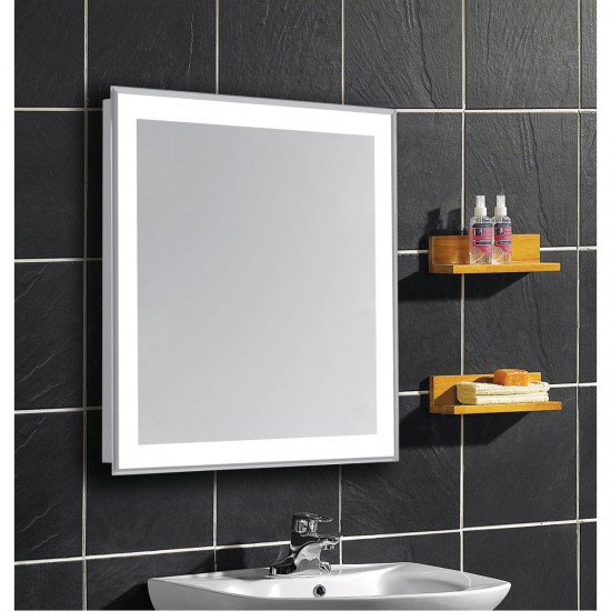 Elegant Lighting MRE-6101 Nova 30 X 20 inch Glossy White Lighted Wall Mirror in 5000K, Rectangle