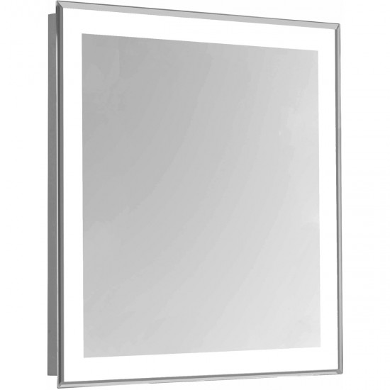 Elegant Lighting MRE-6101 Nova 30 X 20 inch Glossy White Lighted Wall Mirror in 5000K, Rectangle