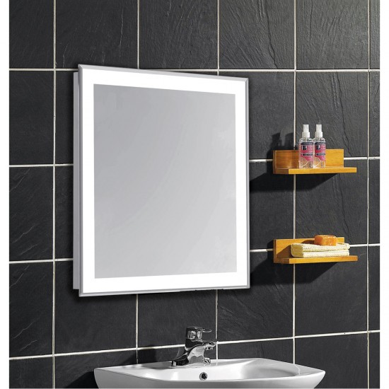 Elegant Lighting MRE-6103 Nova 30 X 24 inch Glossy White Lighted Wall Mirror in 5000K, Rectangle
