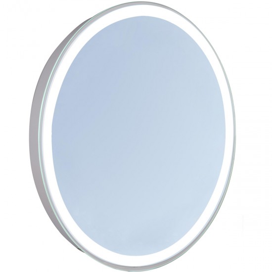 Elegant Lighting MRE-6106 Nova 28 X 21 inch Glossy White Lighted Wall Mirror in 5000K, Oval