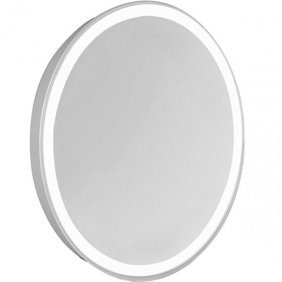 Elegant Lighting MRE-6107 Nova 30 X 23 inch Glossy White Lighted Wall Mirror in 5000K, Oval