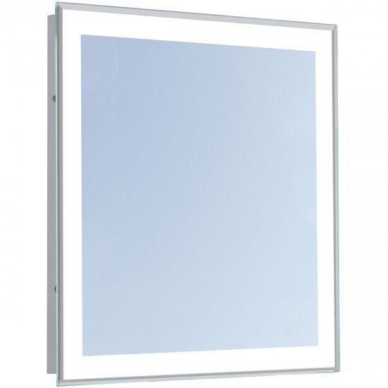 Elegant Lighting MRE-6108 Nova 28 X 28 inch Glossy White Lighted Wall Mirror in 5000K, Square
