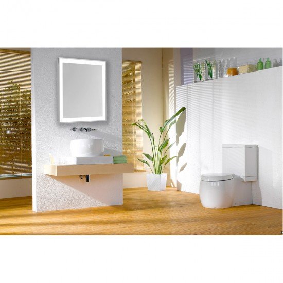 Elegant Lighting MRE-6110 Nova 40 X 32 inch Glossy White Lighted Wall Mirror in 5000K, Rectangle