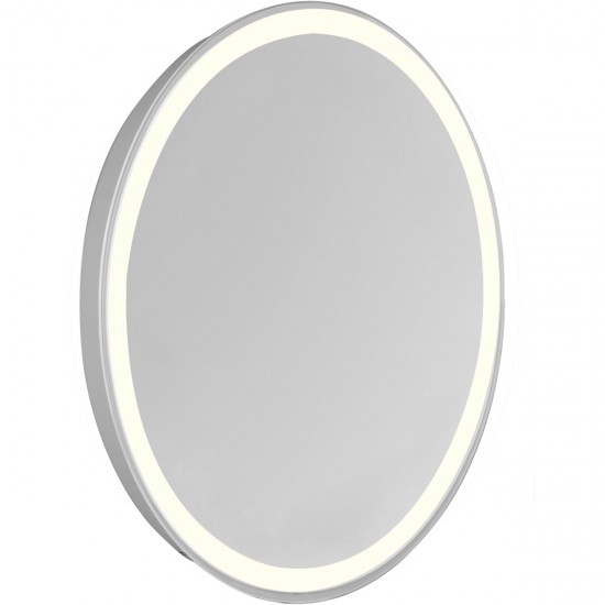 Elegant Lighting MRE-6117 Nova 30 X 23 inch Glossy White Lighted Wall Mirror in 3000K, Oval