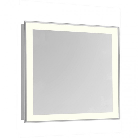 Elegant Lighting MRE-6118 Nova 28 X 28 inch Glossy White Lighted Wall Mirror in 3000K, Square