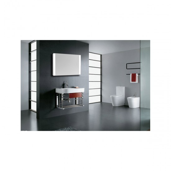 Elegant Lighting MRE-6201 Nova 30 X 20 inch Glossy White Lighted Wall Mirror in 5000K, Rectangle