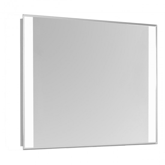 Elegant Lighting MRE-6205 Nova 40 X 32 inch Glossy White Lighted Wall Mirror in 5000K, Rectangle