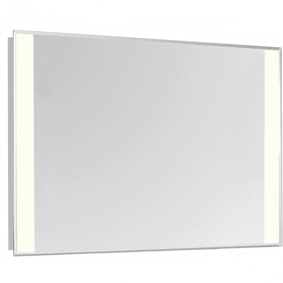 Elegant Lighting MRE-6215 Nova 40 X 32 inch Glossy White Lighted Wall Mirror in 3000K, Rectangle