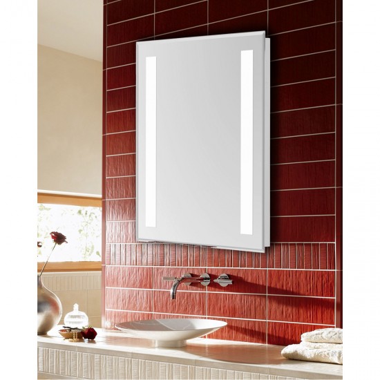 Elegant Lighting MRE-6302 Nova 40 X 20 inch Glossy White Lighted Wall Mirror in 5000K, Rectangle