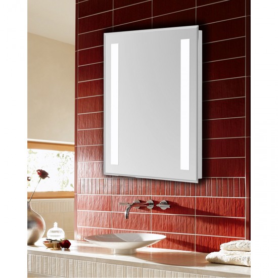 Elegant Lighting MRE-6314 Nova 40 X 24 inch Glossy White Lighted Wall Mirror in 3000K, Rectangle