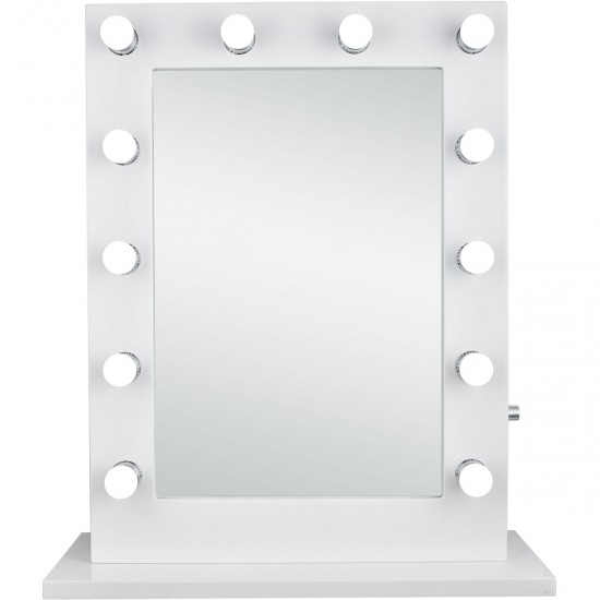 Elegant Lighting MRE8505K Hollywood 33 X 28 inch Gloss White Lighted Wall Mirror