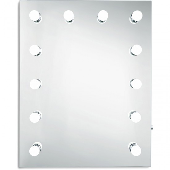 Elegant Lighting MRE8515K Hollywood 30 X 24 inch Silver Anodized Lighted Wall Mirror