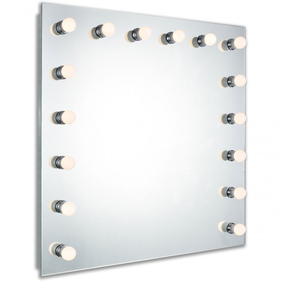 Elegant Lighting MRE8523K Hollywood 36 X 36 inch Silver Anodized Lighted Wall Mirror