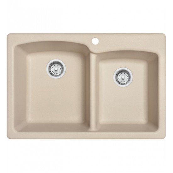 Franke EO33229-1 Ellipse 33" Double Basin Undermount/Drop In Granite Kitchen Sink with Right Side Small Bowl from Home Collection