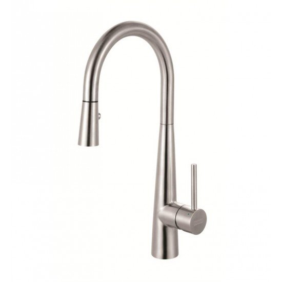 Franke FF3450 Steel High Arch Pulldown Spray Kitchen Faucet in Stainless Steel