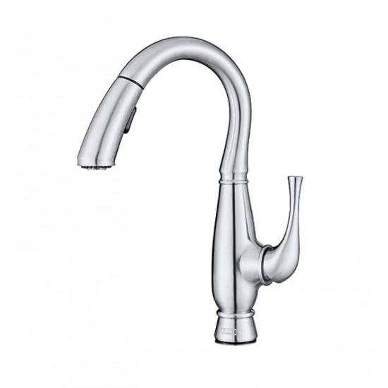 Franke FFP3550 Orca 15" Single Hole Deck Mounted Pulldown Prep Kitchen Faucet in Steel