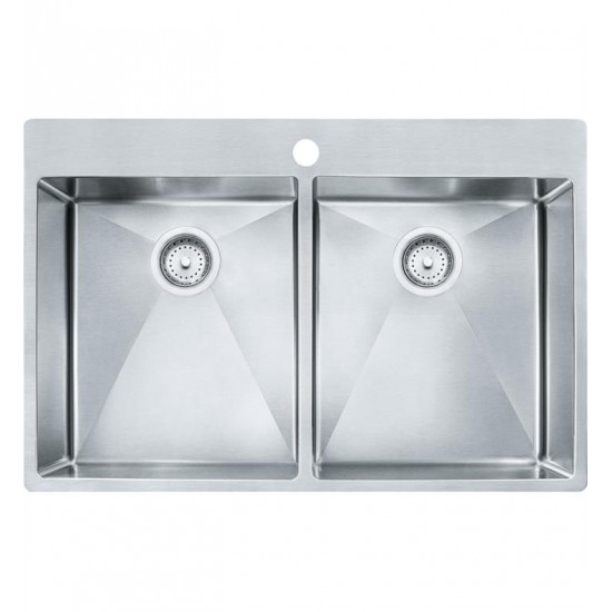 Franke HF3322-1 Vector 33 1/2" Double Basin Undermount/Drop In Stainless Steel Kitchen Sink from Home Collection