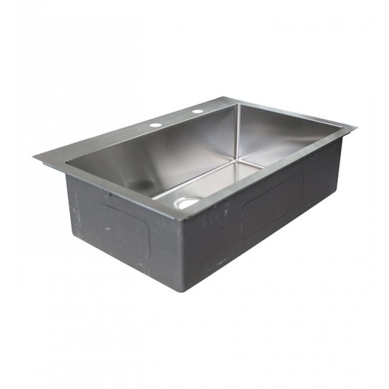 Franke HFS3322-2 Vector 33 1/2" Single Bowl Drop-In/Undermount Stainless Steel Kitchen Sink in Polished Satin from Home Collection