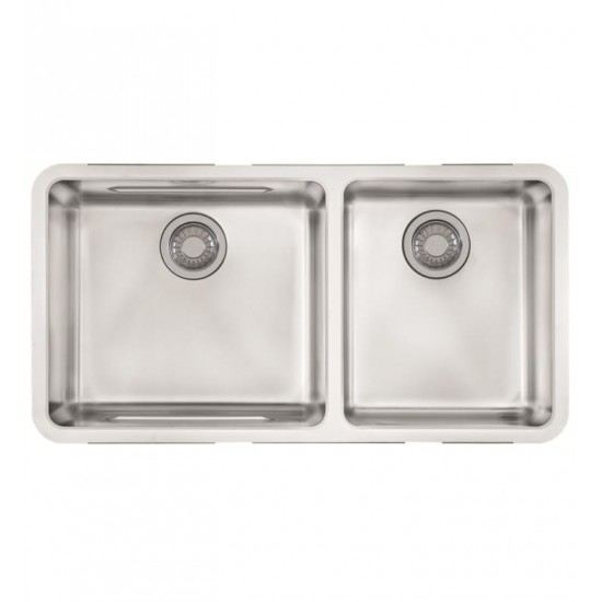 Franke KBX12034 Kubus 34 1/2" Double Basin Undermount Stainless Steel Kitchen Sink