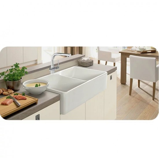 Franke MHK720-31 Manor House 31 1/4" Double Basin Apron Front Fireclay Kitchen Sink