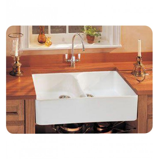 Franke MHK720-35 Manor House 35 5/8" Double Basin Apron Front Fireclay Kitchen Sink