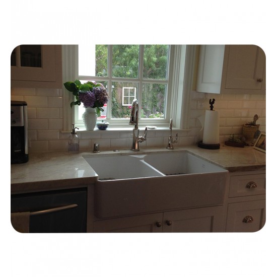 Franke MHK720-35 Manor House 35 5/8" Double Basin Apron Front Fireclay Kitchen Sink