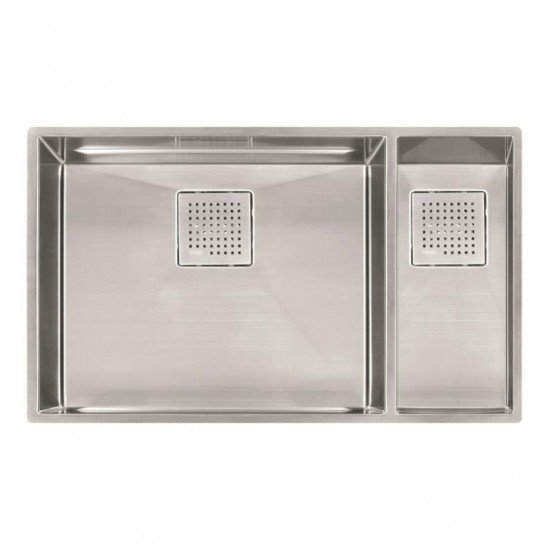 Franke PKX160 Peak 30 7/8" Stainless Steel Double Basin Undermount Kitchen Sink with Right Hand Small Basin