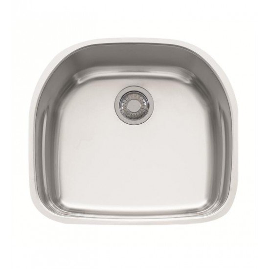 Franke PRX11021 Prestige 22 1/4" Single Basin Undermount Stainless Steel Kitchen Sink with Ledge