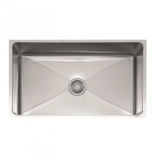 Franke PSX1103312 Professional 34" Single Basin Undermount Stainless Steel Kitchen Sink
