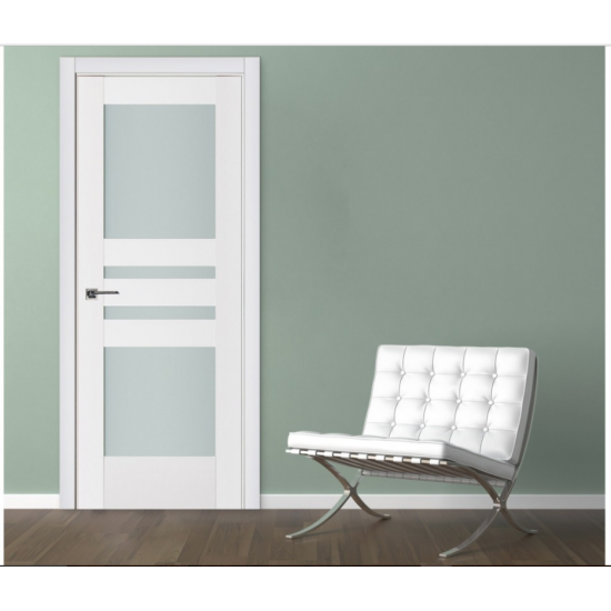 Nova Triplex 038 White Wood Lacquered Modern Interior Door